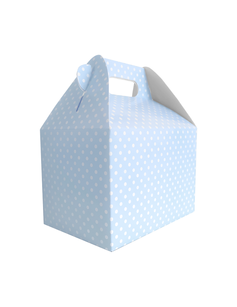 Caja Tipo Box Lunch Lunares Blancos