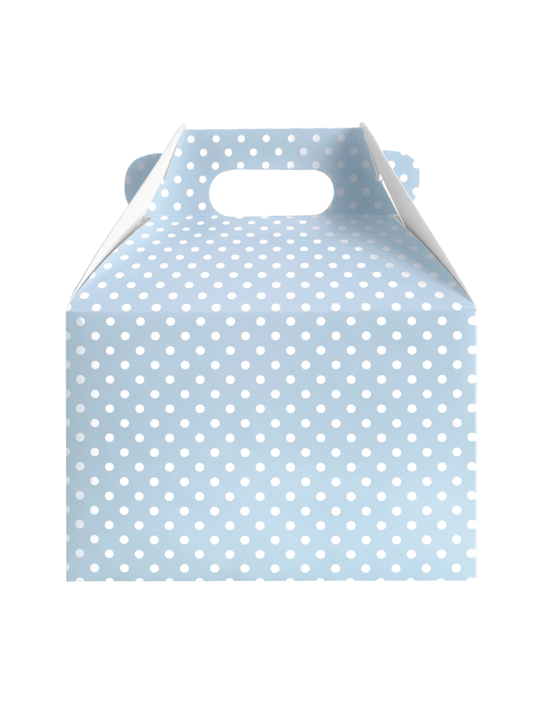 Caja Tipo Box Lunch Lunares Blancos