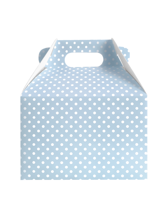 Caja Tipo Box Lunch Lunares Blancos