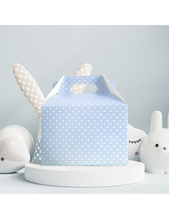 Caja Tipo Box Lunch Lunares Blancos