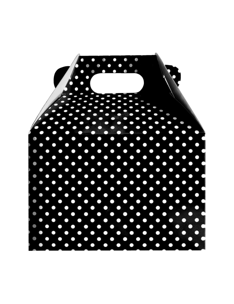 Caja Tipo Box Lunch Lunares Blancos