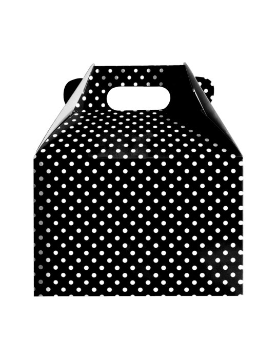 Caja Tipo Box Lunch Lunares Blancos