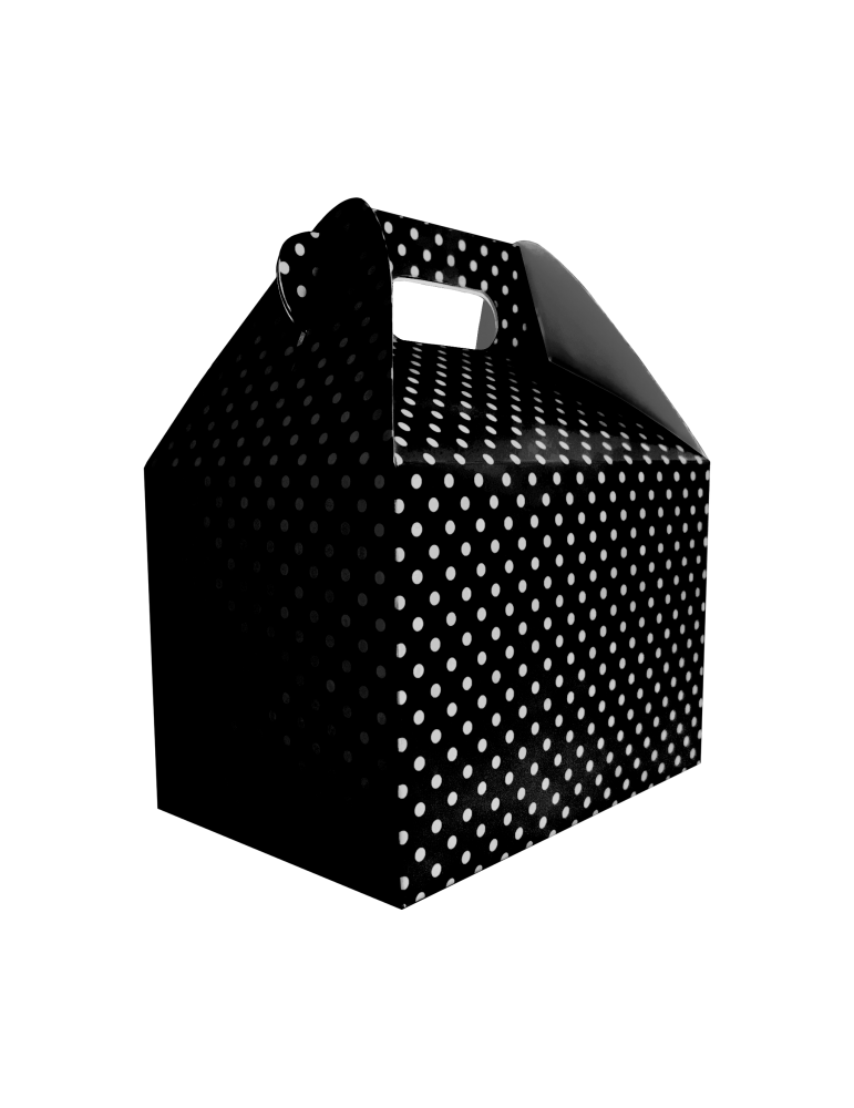 Caja Tipo Box Lunch Lunares Blancos