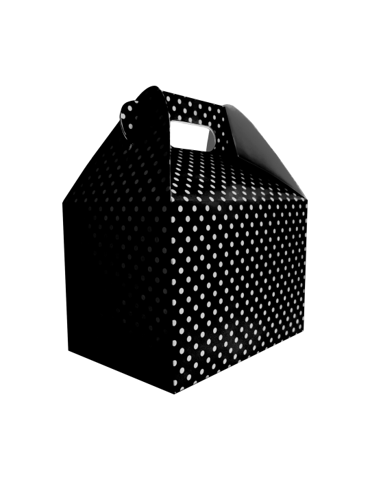 Caja Tipo Box Lunch Lunares Blancos