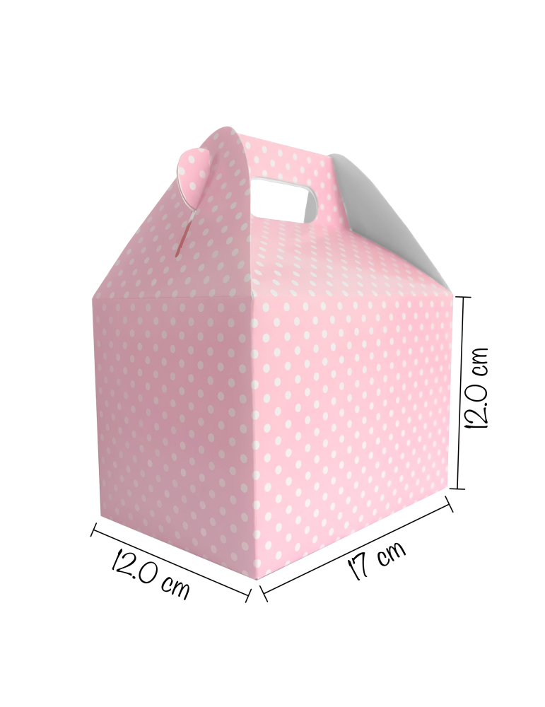 Caja Tipo Box Lunch Lunares Blancos