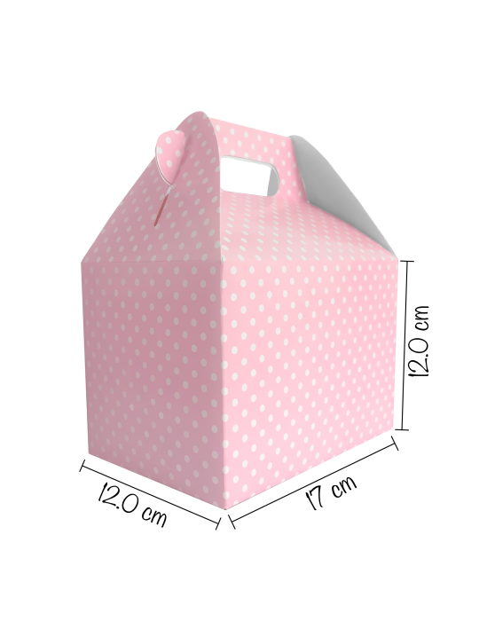 Caja Tipo Box Lunch Lunares Blancos