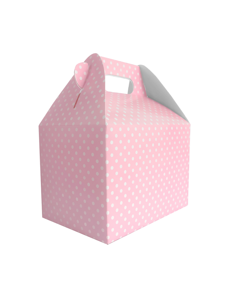 Caja Tipo Box Lunch Lunares Blancos
