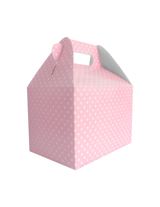 Caja Tipo Box Lunch Lunares Blancos