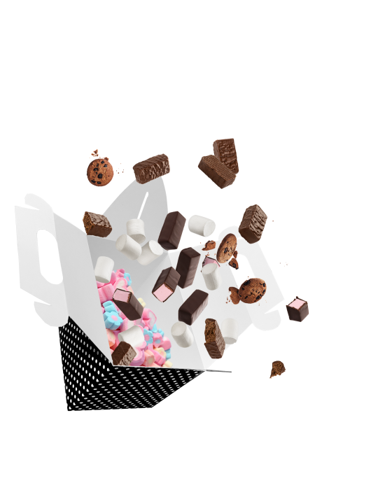 Caja Tipo Box Lunch Lunares Blancos