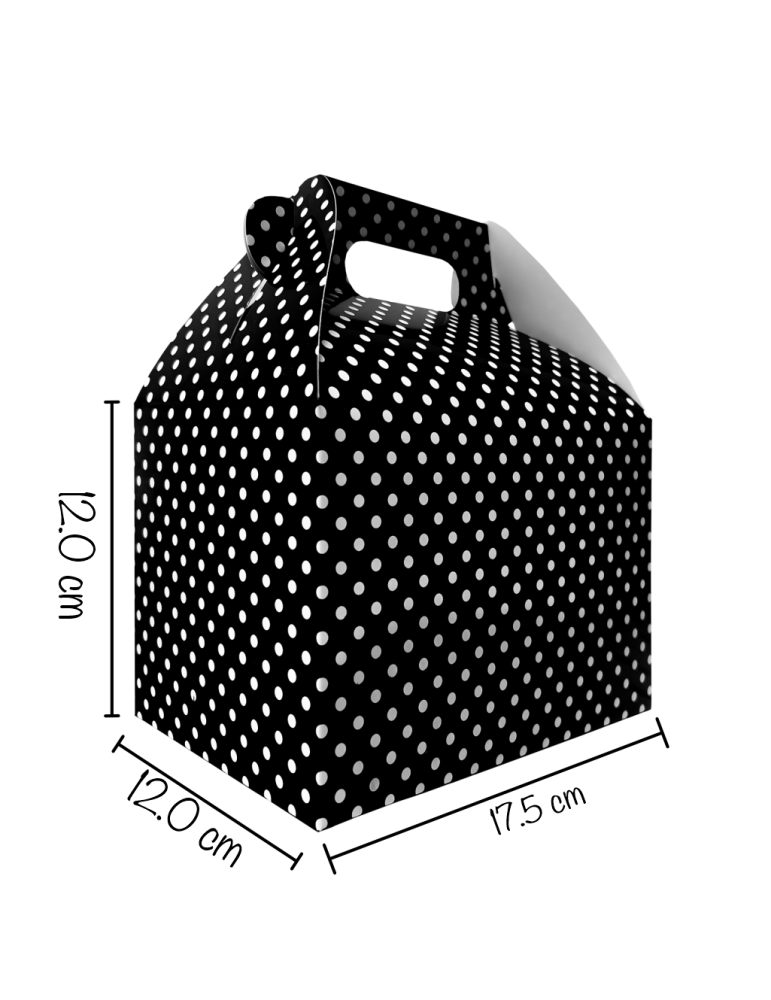 Caja Tipo Box Lunch Lunares Blancos