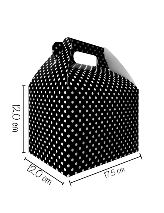 Caja Tipo Box Lunch Lunares Blancos