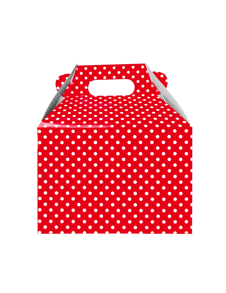 Caja Tipo Box Lunch Lunares Blancos