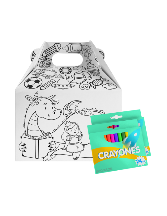 Box Lunch Draw Box con Crayones Incluidos