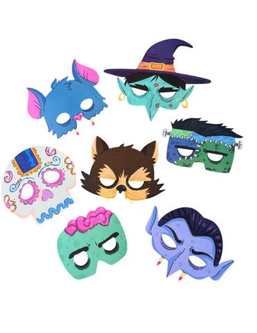 Antifaces para día de muertos, Halloween