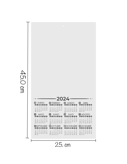 Calendario 2025 De Pared Para Sublimar Acabado Brillante