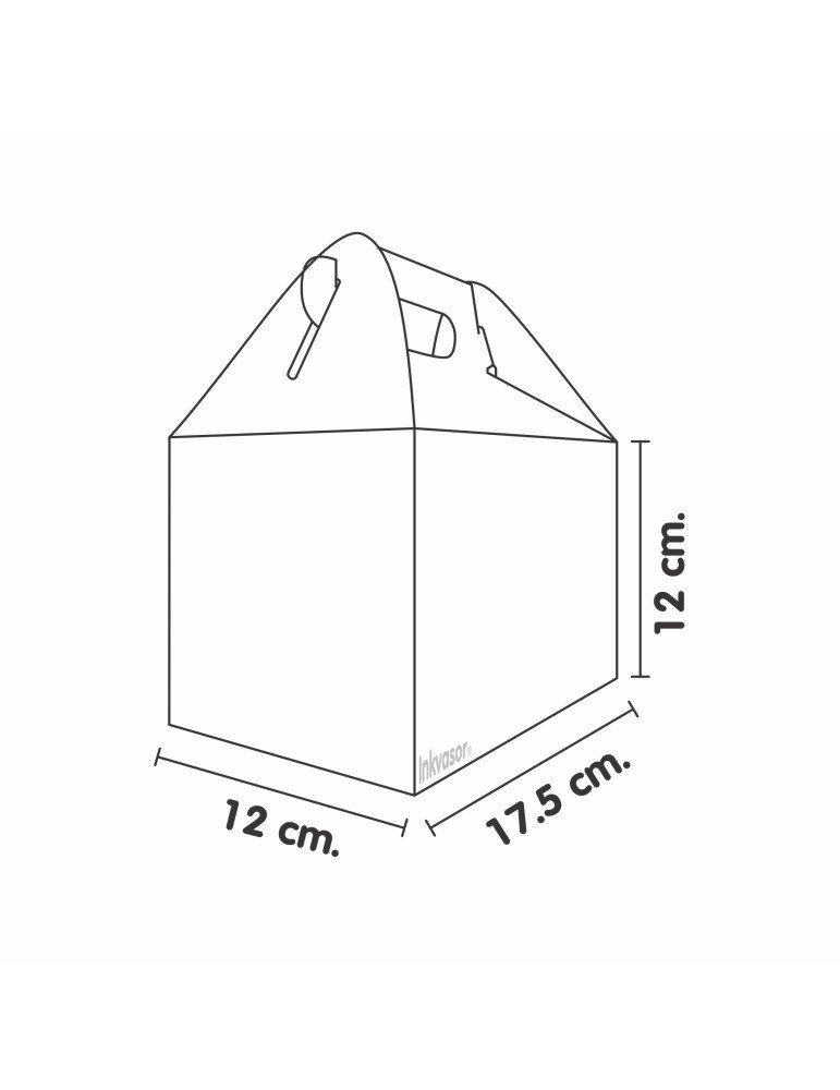 Caja Tipo Box Lunch Kraft Navideña