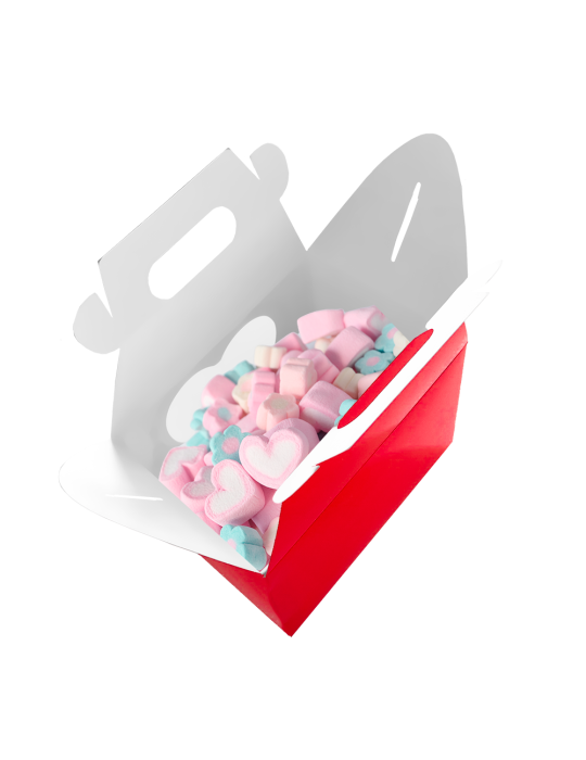 Caja Tipo Box Lunch Mediana Ventana Corazón