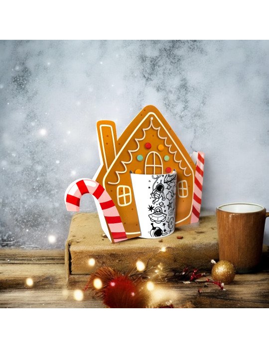 Caja Tipo Asa / Blister Para Taza Diseños Navideños