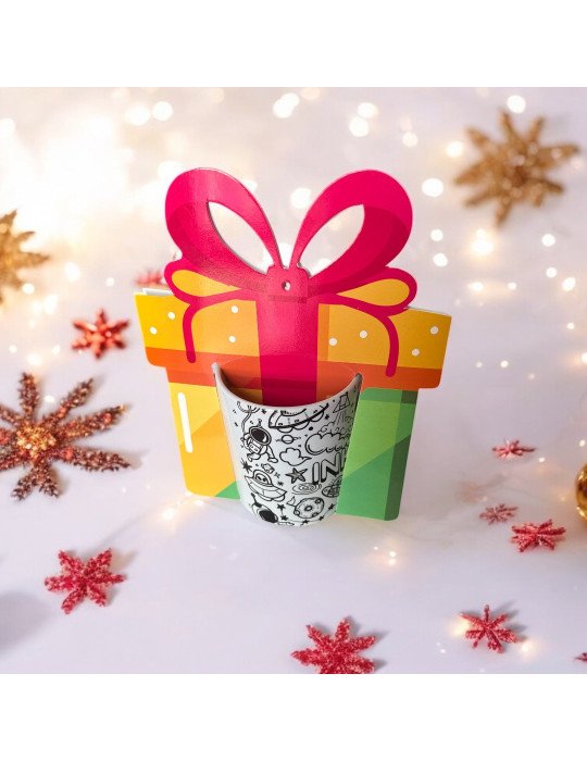 Caja Tipo Asa / Blister Para Taza Diseños Navideños