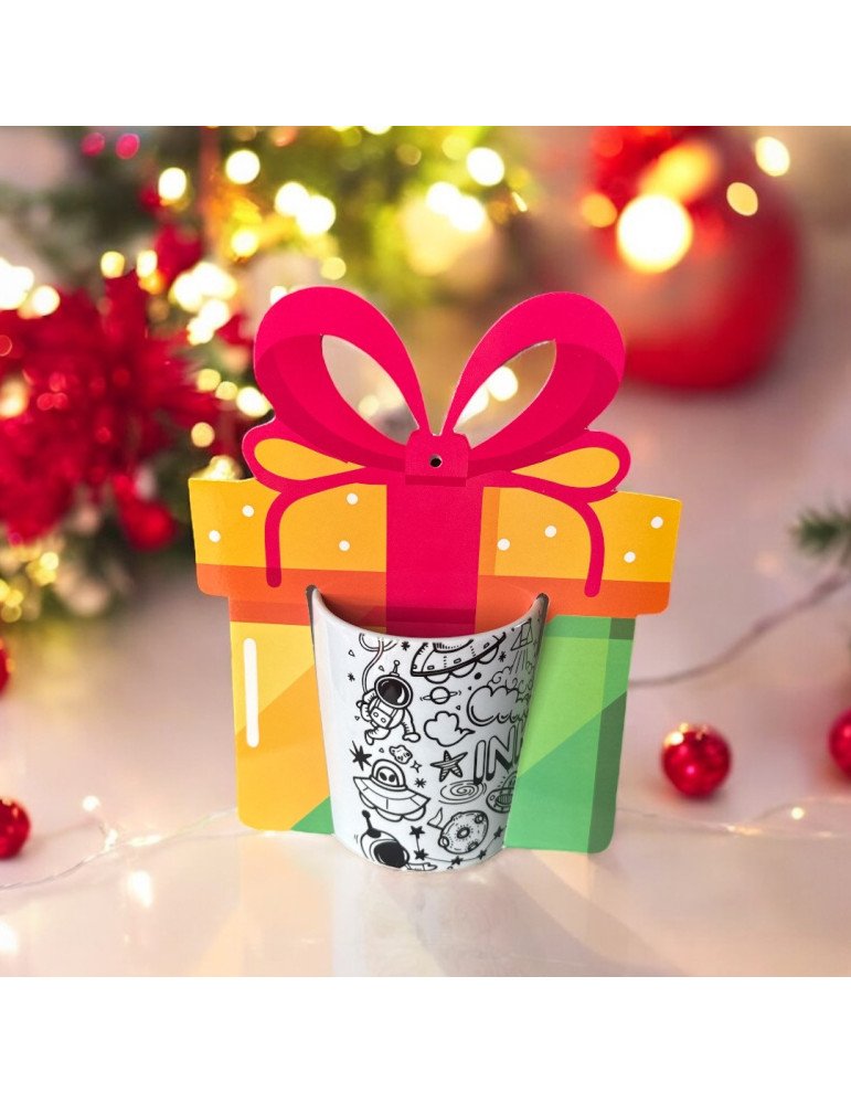 Caja Tipo Asa / Blister Para Taza Diseños Navideños