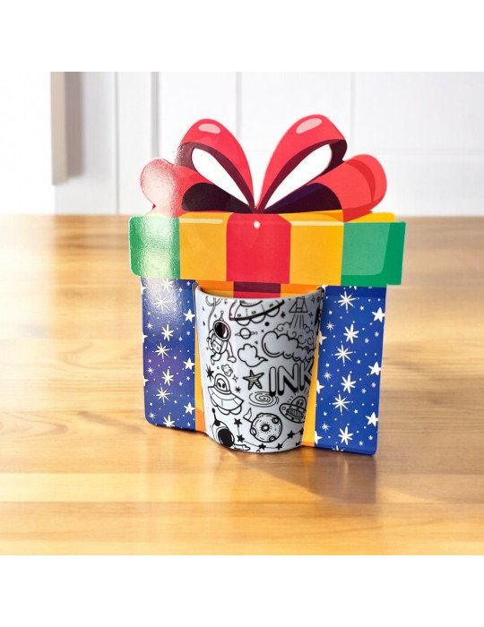 Caja Tipo Asa / Blister Para Taza Diseños Navideños