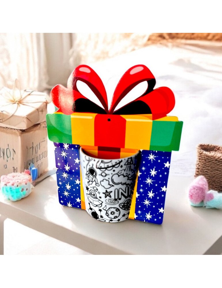 Caja Tipo Asa / Blister Para Taza Diseños Navideños