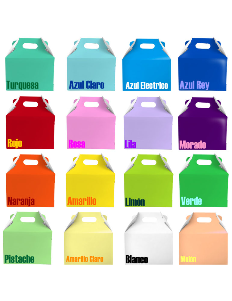 Caja Mediana Tipo Box Lunch de Colores