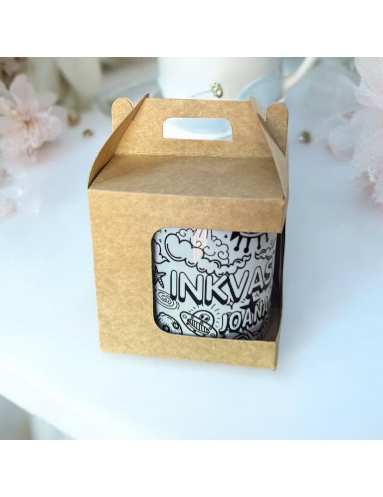 Caja Con Asas y Ventana Para Taza De 11 Oz