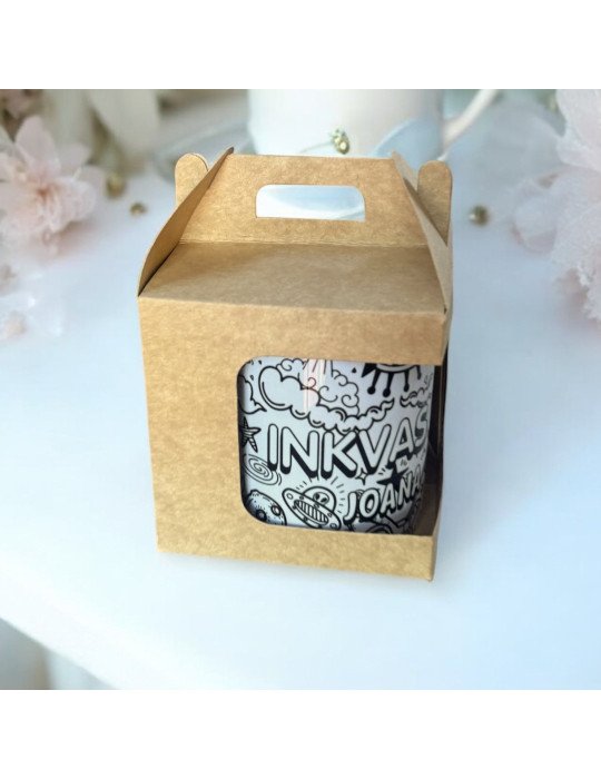 Caja Con Asas y Ventana Para Taza De 11 Oz