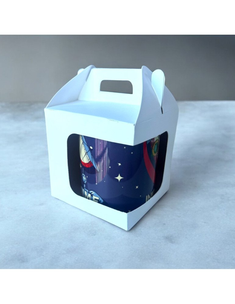 Caja Con Asas y Ventana Para Taza De 11 Oz