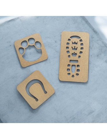 Stencil De Huellas - Pack De 6 Piezas - 3 Diseños 2