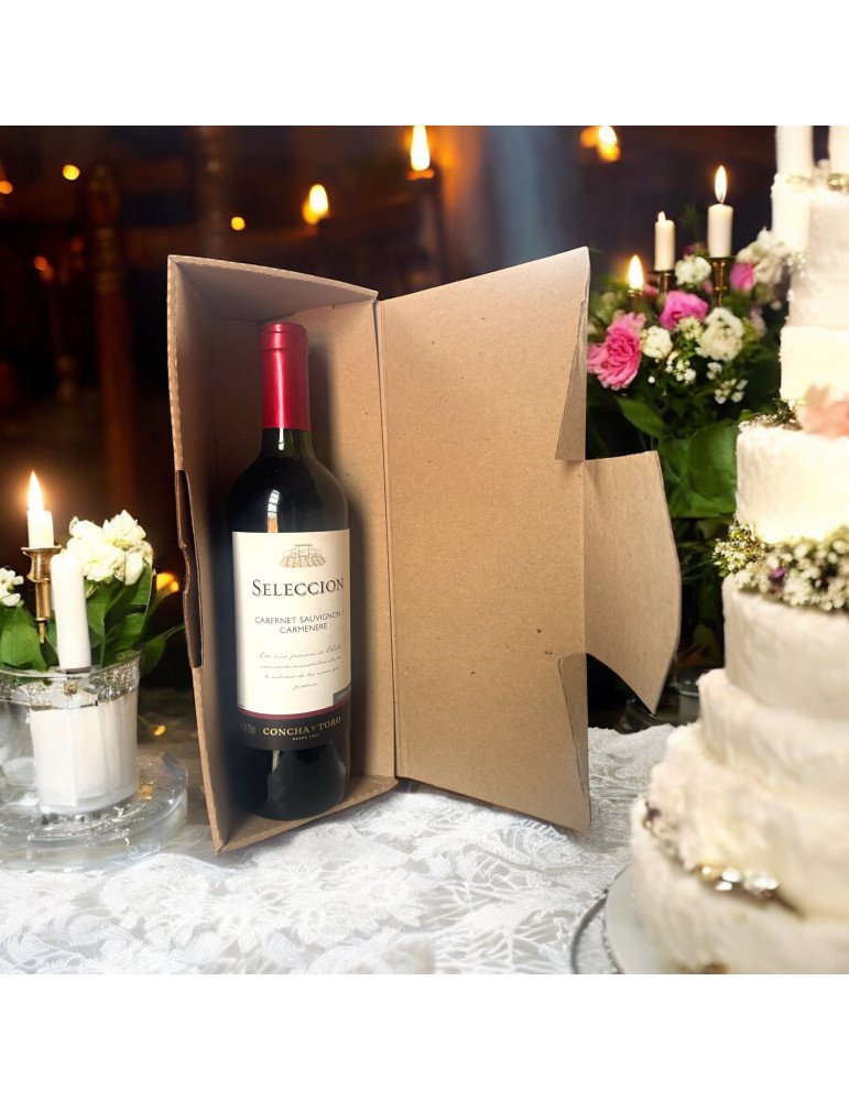 Caja Triangular Para Botella De Vino