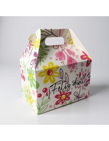 Caja Tipo Box Lunch Mediana Diseño Floral