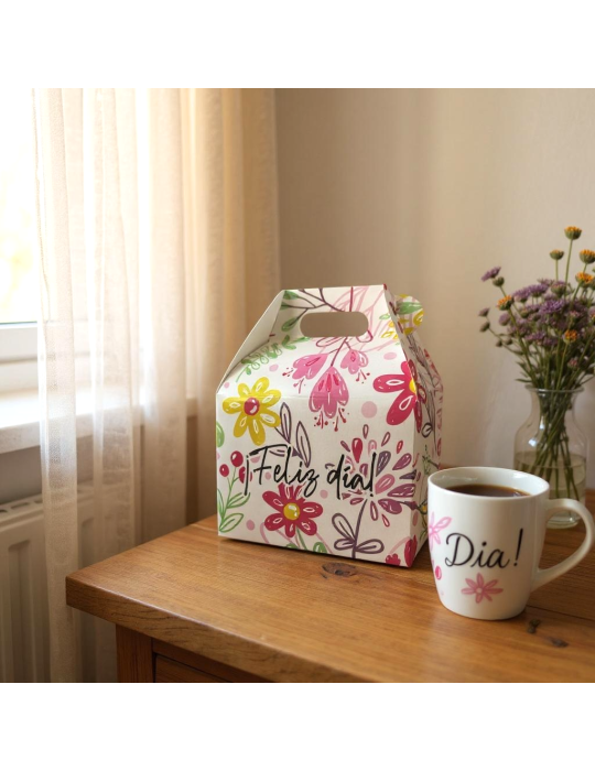 Caja Tipo Box Lunch Mediana Floral