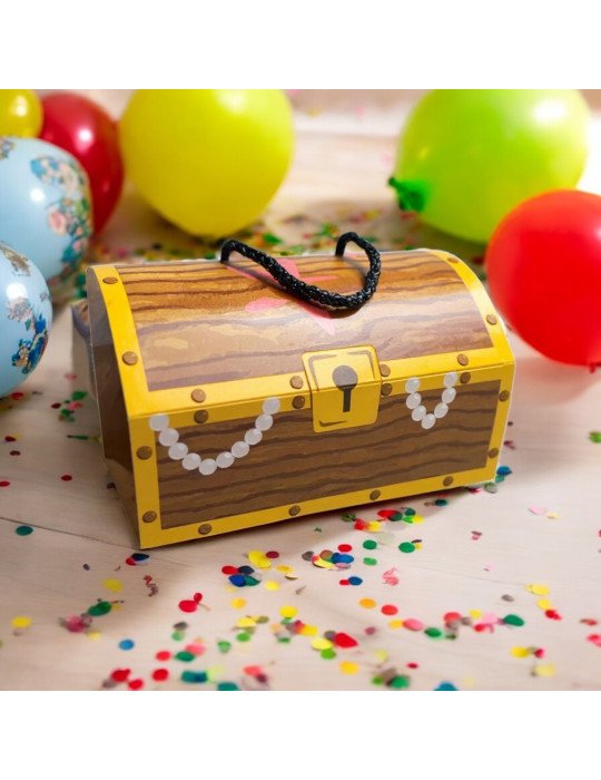 Caja Tipo Dulcero Cofre Del Tesoro Con Cordón