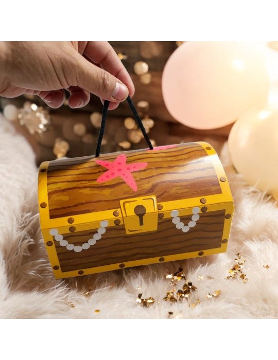 Caja Tipo Dulcero Cofre Del Tesoro Con Cordón