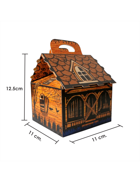 Caja Tipo Box Lunch Mini Casa Embrujada