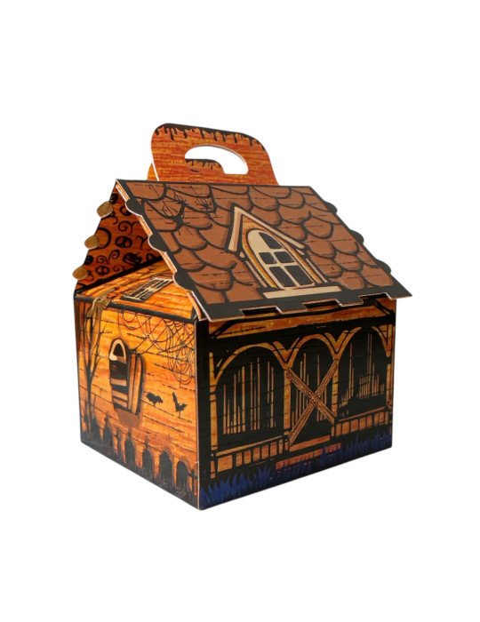 Caja Tipo Box Lunch Mini Casa Embrujada