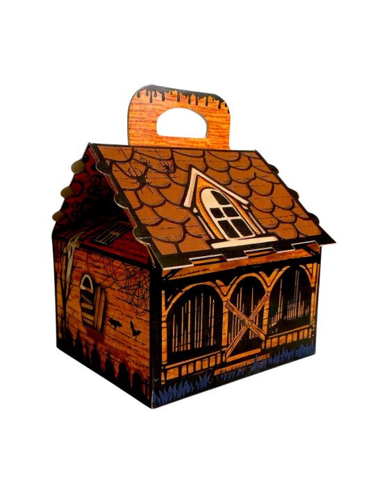 Caja Tipo Box Lunch Mini Casa Embrujada