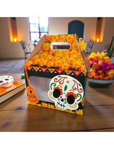 Caja Tipo Box Lunch Chica Con Ventana Halloween Día de Muertos
