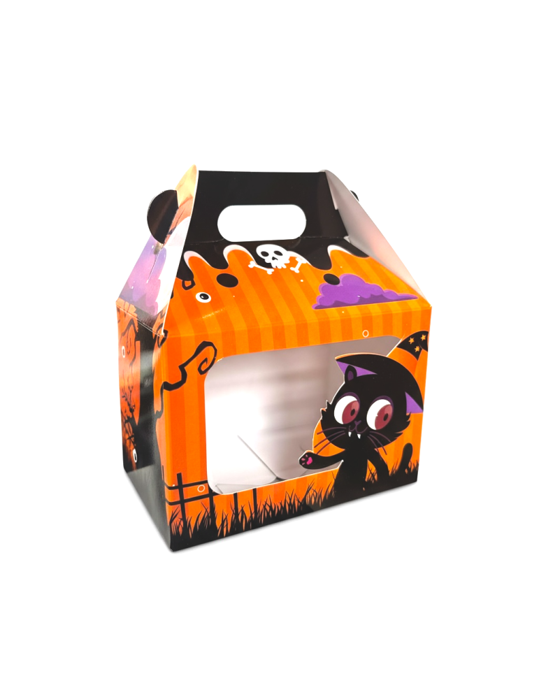 Caja Tipo Box Lunch Chica Con Ventana Halloween Día de Muertos