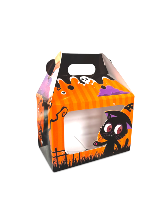 Caja Tipo Box Lunch Chica Con Ventana Halloween Día de Muertos