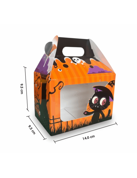 Caja Tipo Box Lunch Chica Con Ventana Halloween Día de Muertos