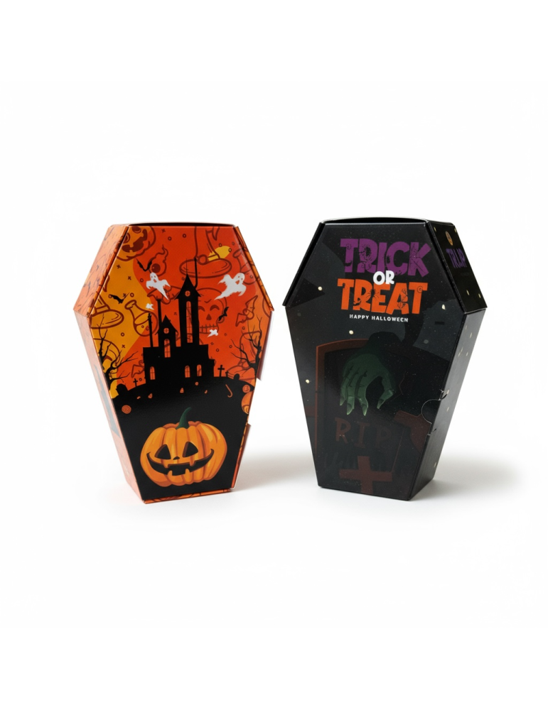 Caja Tipo Dulcero Diseño Ataúd Halloween