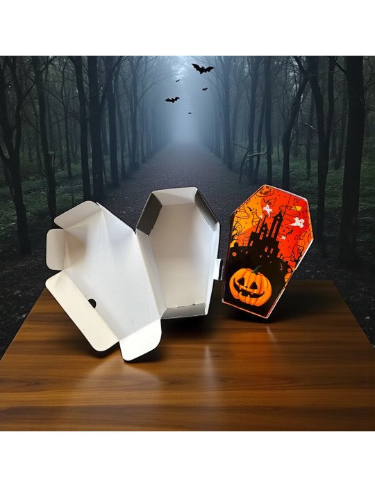 Caja Tipo Dulcero Diseño Ataúd Halloween