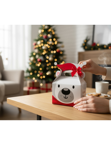 Caja Tipo Box Lunch Diseño Oso Navideño 2