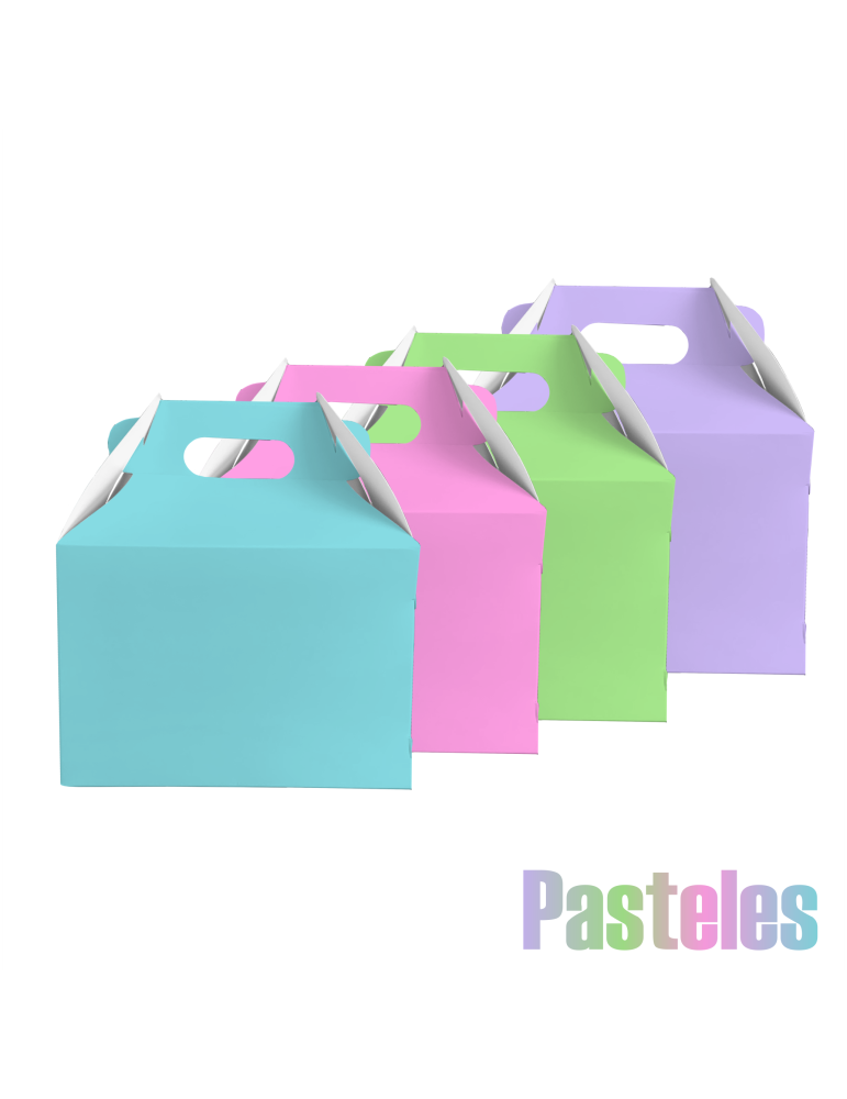 Caja Mediana Tipo Box Lunch de Colores