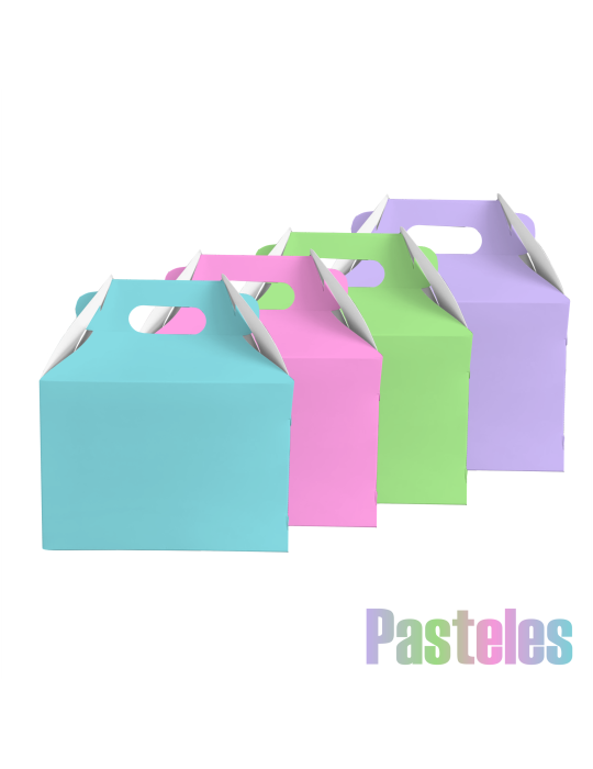 Caja Mediana Tipo Box Lunch de Colores