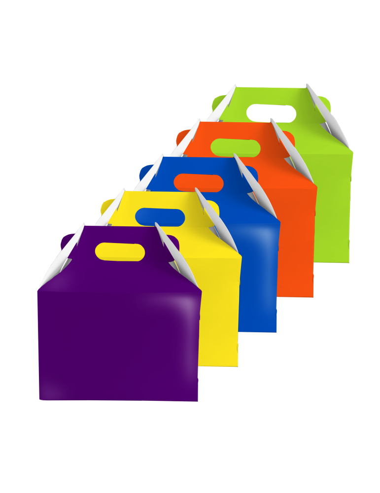 Caja Mediana Tipo Box Lunch de Colores