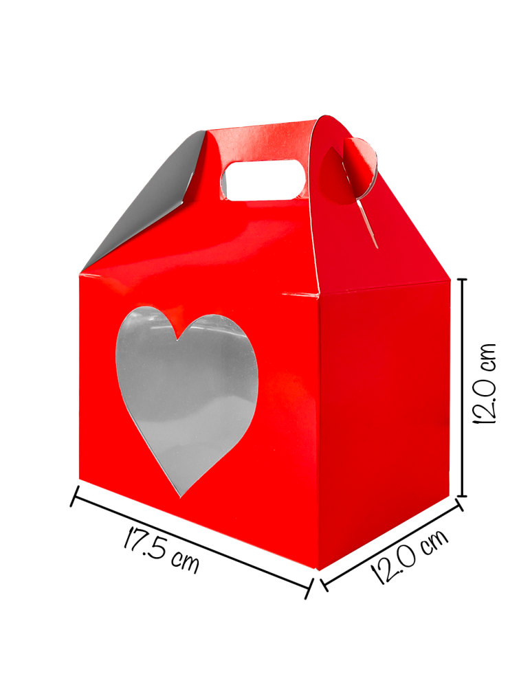 Caja Cuadrada Con Tapa Para Regalo Corazón (25 pzs)
